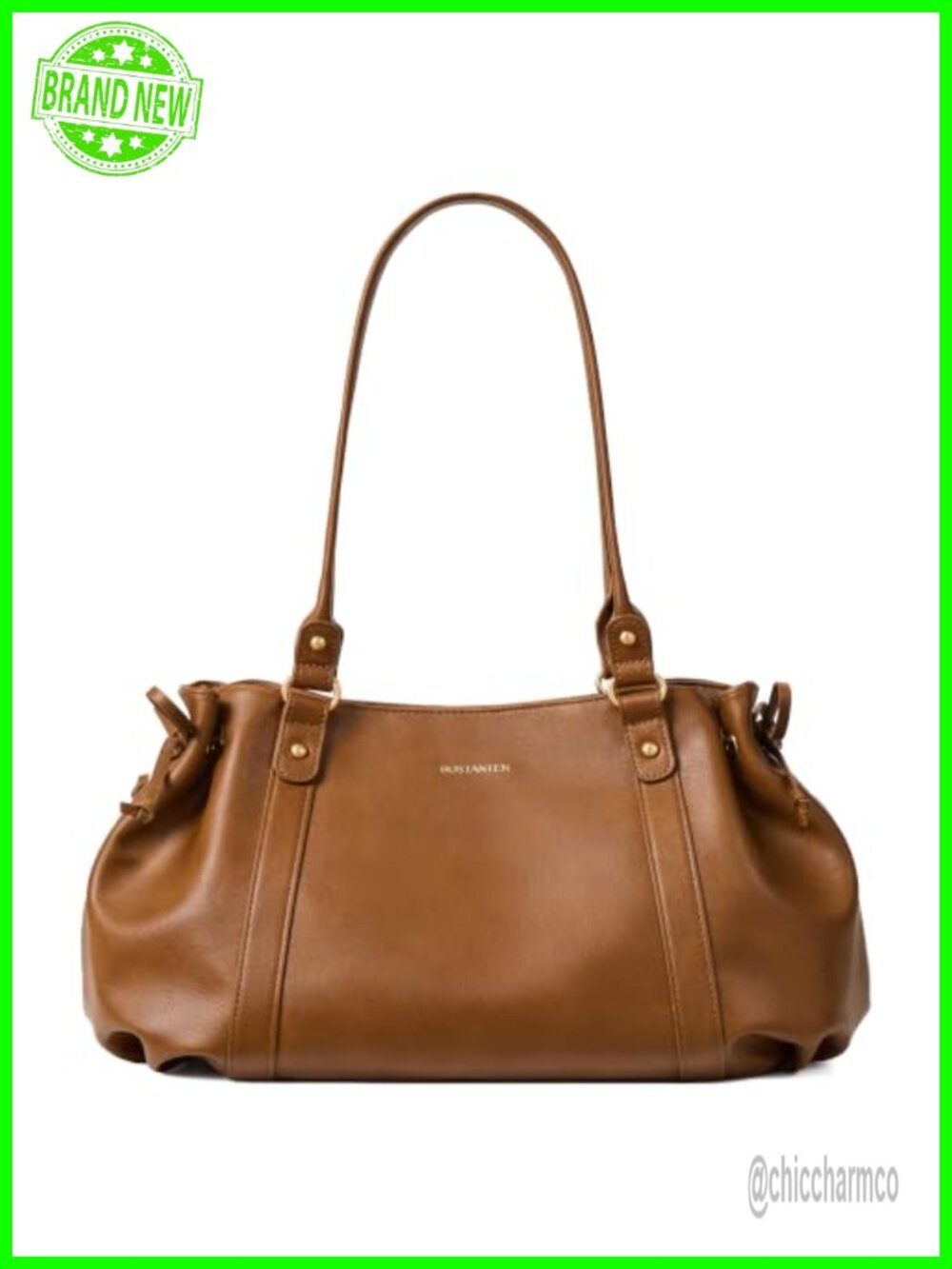 Slouchy Hobo Shoulder Bag Large Drawstring Vegan Leather Tote for Work